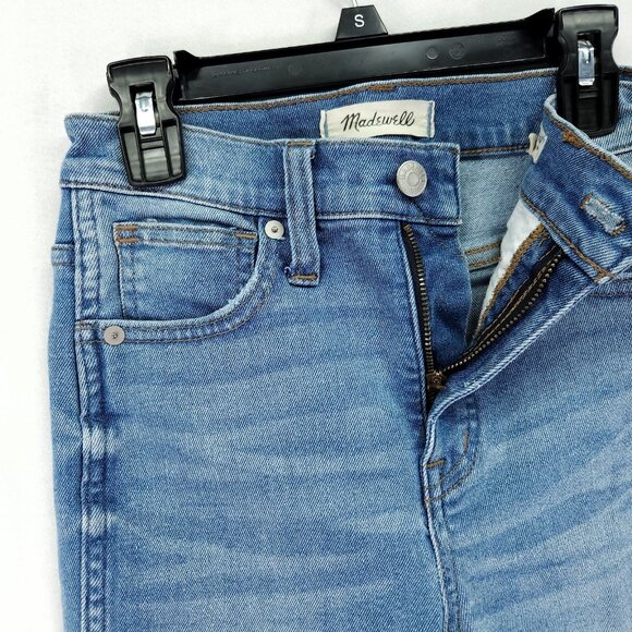 Madewell Jeans Women's Size 23 Blue 10" High Rise Skinny Crop Slim Fit Stretch - Picture 3 of 14
